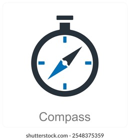 Compass and navigation icon concept