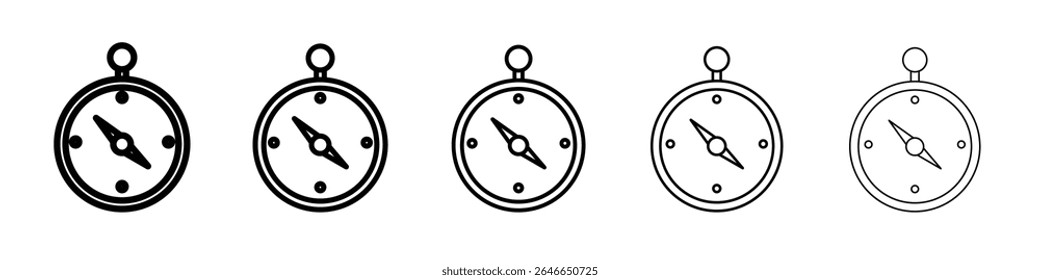 compass navigation icon flat simple outline logo