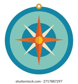 Kompass-Navigationssymbol einzeln auf weißem Hintergrund