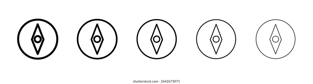compass navigation icon isolated vector on white background set