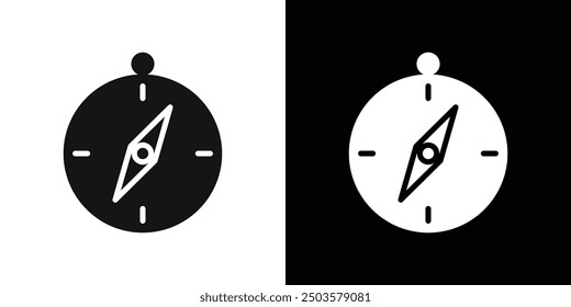 compass navigation icon line art vector