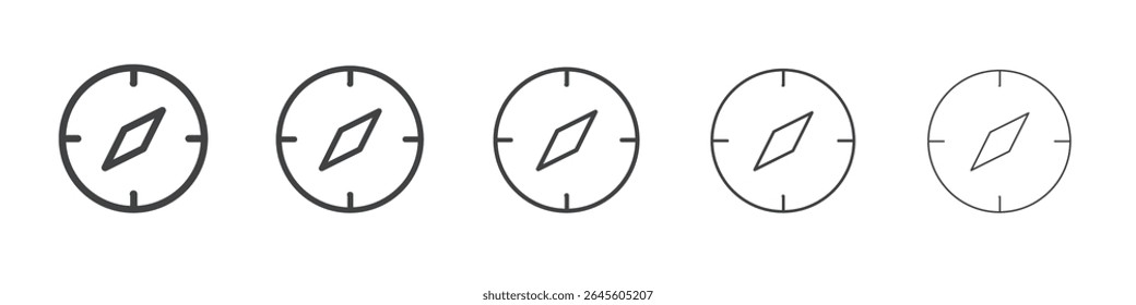 compass navigation icon outline ilustration vector symbol