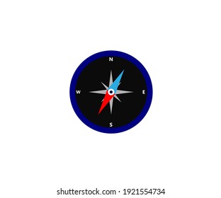 Compass, navigation icon, sign on white background. Vector illustration, design.