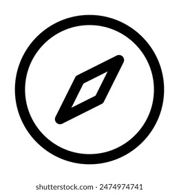 Kompassnavigationssymbol, Symbol im Linienstil. Vektorillustration