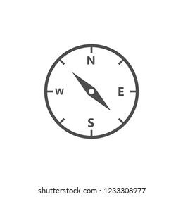 Compass, navigation icon. Vector illustration, flat design.