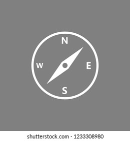 Compass, navigation icon. Vector illustration, flat design.