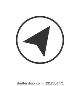 Compass, navigation icon. Vector illustration, flat design.