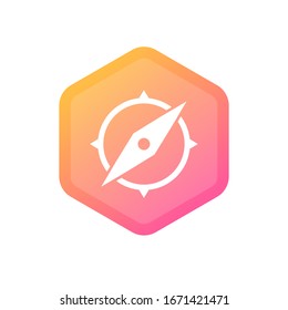 Compass, navigation icon. Vector illustration