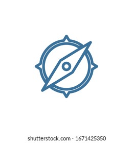 Icono de brújula, de navegación. Ilustración del vector