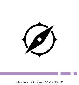 Compass, navigation icon. Vector illustration