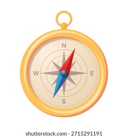 Brújula, Ilustración vectorial del icono de la navegación en fondo aislado
