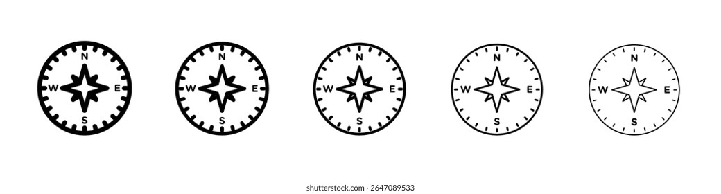 compass navigation icon vector outline symbol or illustration