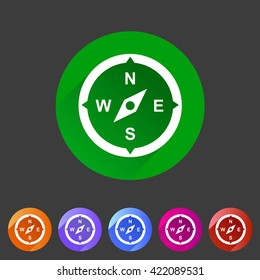 compass navigation location icon flat web sign symbol logo label