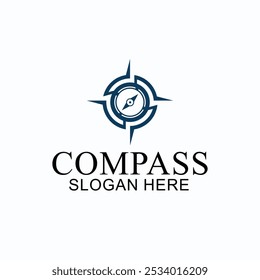 compass or navigation logo, compass direction vector with modern style