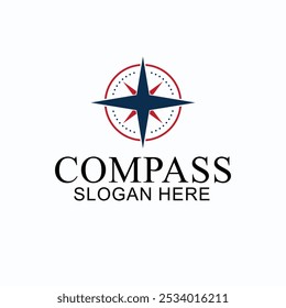 compass or navigation logo, compass direction vector with modern style