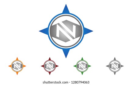 
Compass Navigation Logo Template, Direction logo vector illustration, compass  logo design