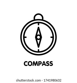 Compass for navigation outline icon design illustration on white background eps.10