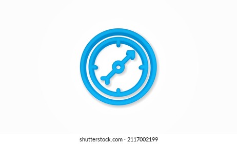 Compass, navigation realistic icon. 3d vector illustration. Isolated line color pictogram. Transparent shadows