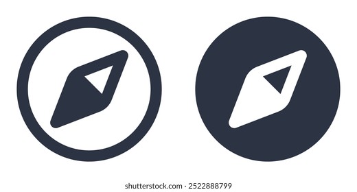 Compass or Navigation simple icons set designed in filled, outline, line and stroke style
