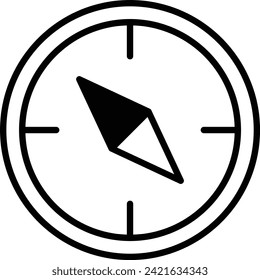 compass navigation solid glyph vector illustration