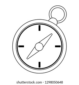 Compass navigation symbol black and white
