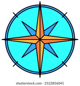 Compass for navigation symbol icon