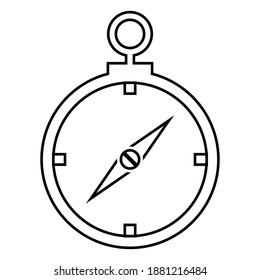 símbolo de navegación de brújula de viaje, exploración y aventura. icono de contorno vectorial