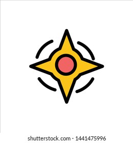 Compass, Navigation, Way  Flat Color Icon. Vector icon banner Template