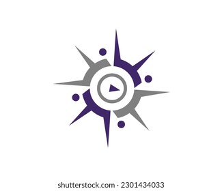 Plantilla de diseño de logotipo de brújula o navegador