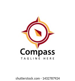 compass navigator logo template design vector with isolated white background