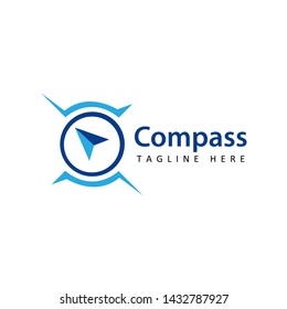 compass navigator logo template design vector with isolated white background