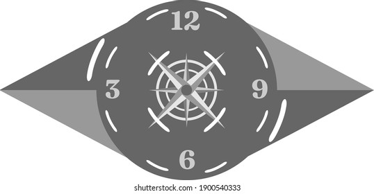 compass needle clock with cardinal direction