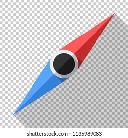 Compass needle icon in flat style with long shadow on transparent background - Powered by Shutterstock - Get 15% off with code: PIKWIZARD15