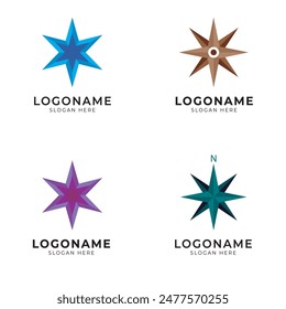 compass needle logo icon set