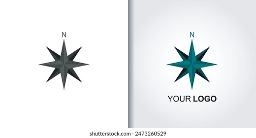 compass needle logo template vector