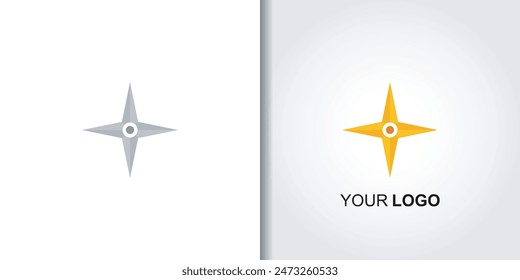compass needle logo template vector