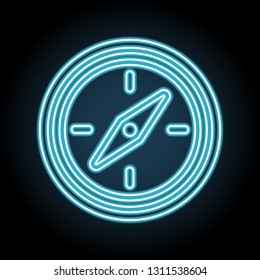 compass neon icon. Simple thin line, outline vector of web, minimalistic icons for UI and UX, website or mobile application