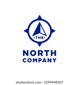 Compass North Arrow for adventure travelling outdoor logo design	