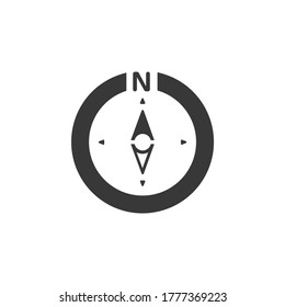 Brújula. Dirección norte. Icono. Ilustración del vector de glifos meteorológicos