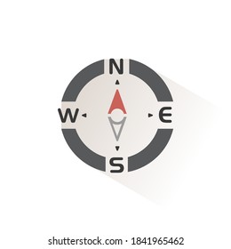 Compass. North direction. Isolated color icon. Weather vector illustration