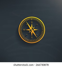 Compass on blackboard background,clean vector