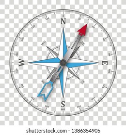 Compass on the checked background.  Eps 10 vector file.