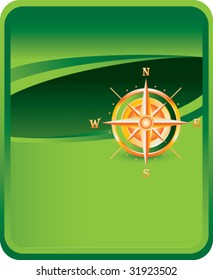 compass on green background