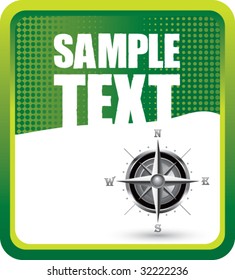 compass on green halftone banner