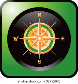 compass on green web button