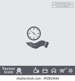 Compass on hand flat icon. Vector illustration EPS.