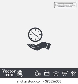 Compass on hand flat icon. Vector illustration EPS.