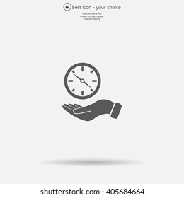 Compass on hand flat icon. Vector illustration EPS.