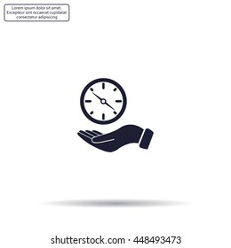 Compass on hand flat icon. Vector illustration EPS.