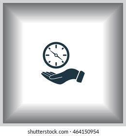 Compass on hand flat icon. Vector illustration EPS.